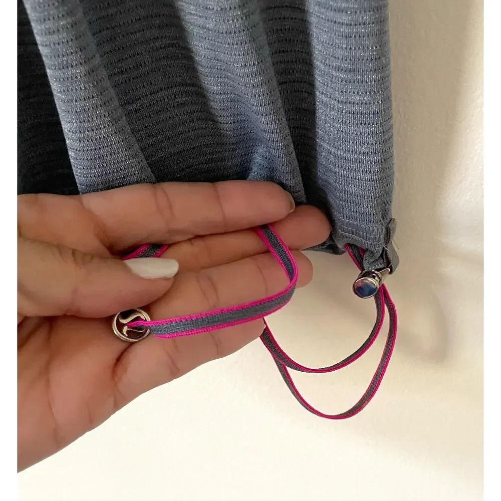 Lululemon Padded Elastic Waist Loose Tank Top Pink Gray Size 4
